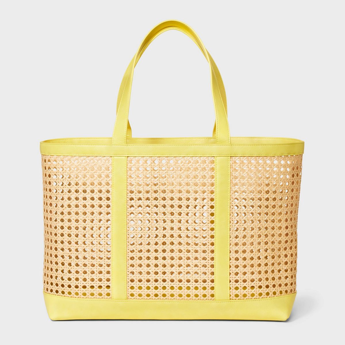 Caning Natural Tote Handbag - Universal Thread™ Yellow | Target