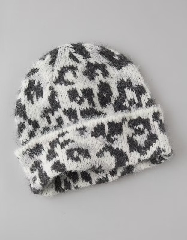 AE Leopard Print Beanie | American Eagle Outfitters (US & CA)