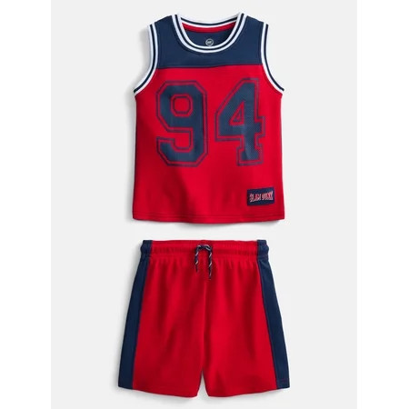 Wonder Nation Toddler Boys Patriotic Sleeveless Basketball Jersey and Shorts Set, 2-Piece, Sizes 12M-5T | Walmart (US)
