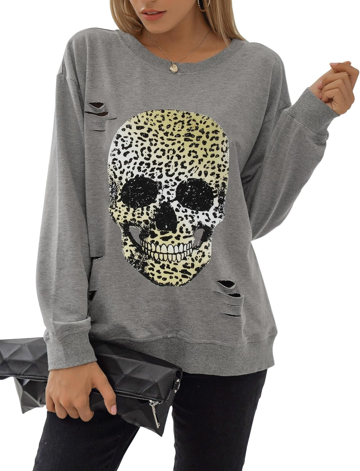 Blooming Jelly Women's Halloween Sweatshirts Skull Shirts Fall Sweater | Amazon (US)