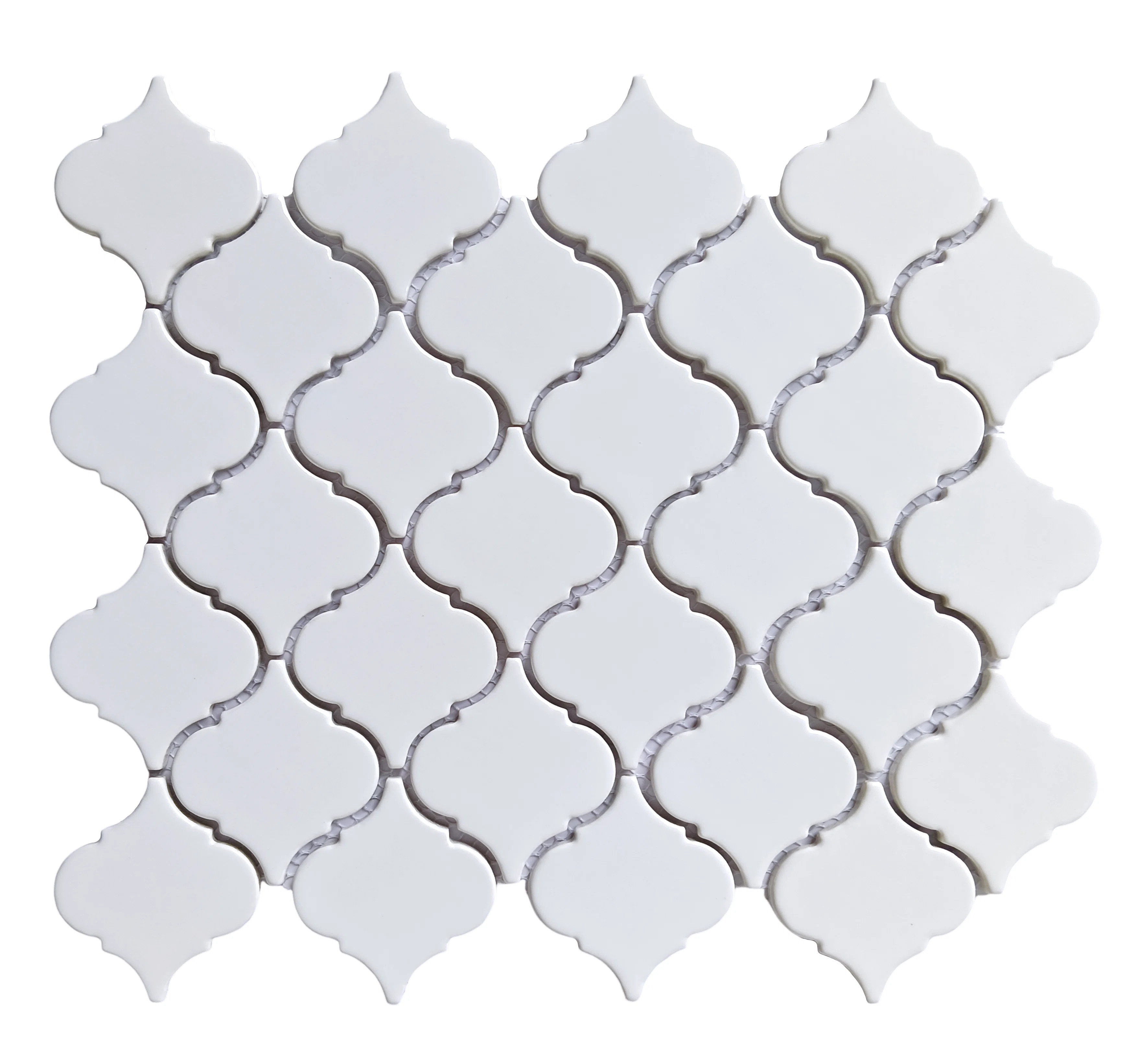 White 12x12 Glossy Porcelain Lantern Mosaic Tile 2" - Kitchen Backsplash & Bathroom Wall Tile (Set of 20) | Wayfair North America