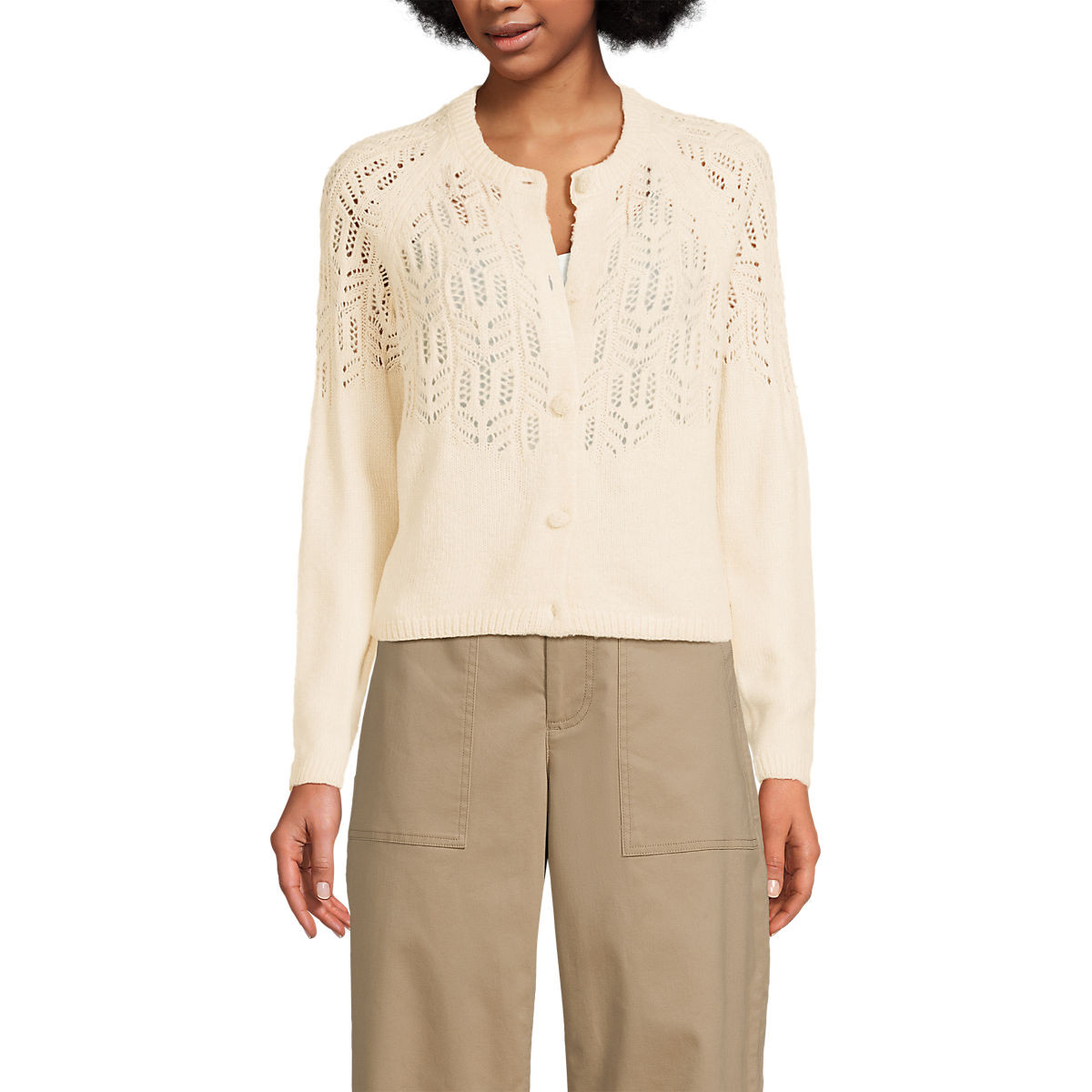 Women's Blend Long Sleeve Cardigan Sweater | Lands' End (US)