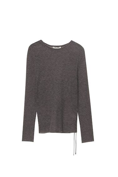 FINE KNIT JUMPER WITH SIDE GATHERING | PULL and BEAR UK