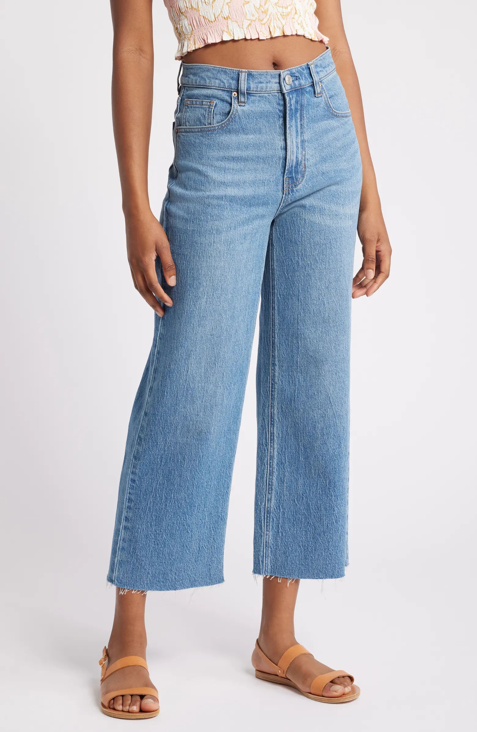 PacSun Cornelia High Waist Wide Leg Crop Jeans | Nordstrom | Nordstrom