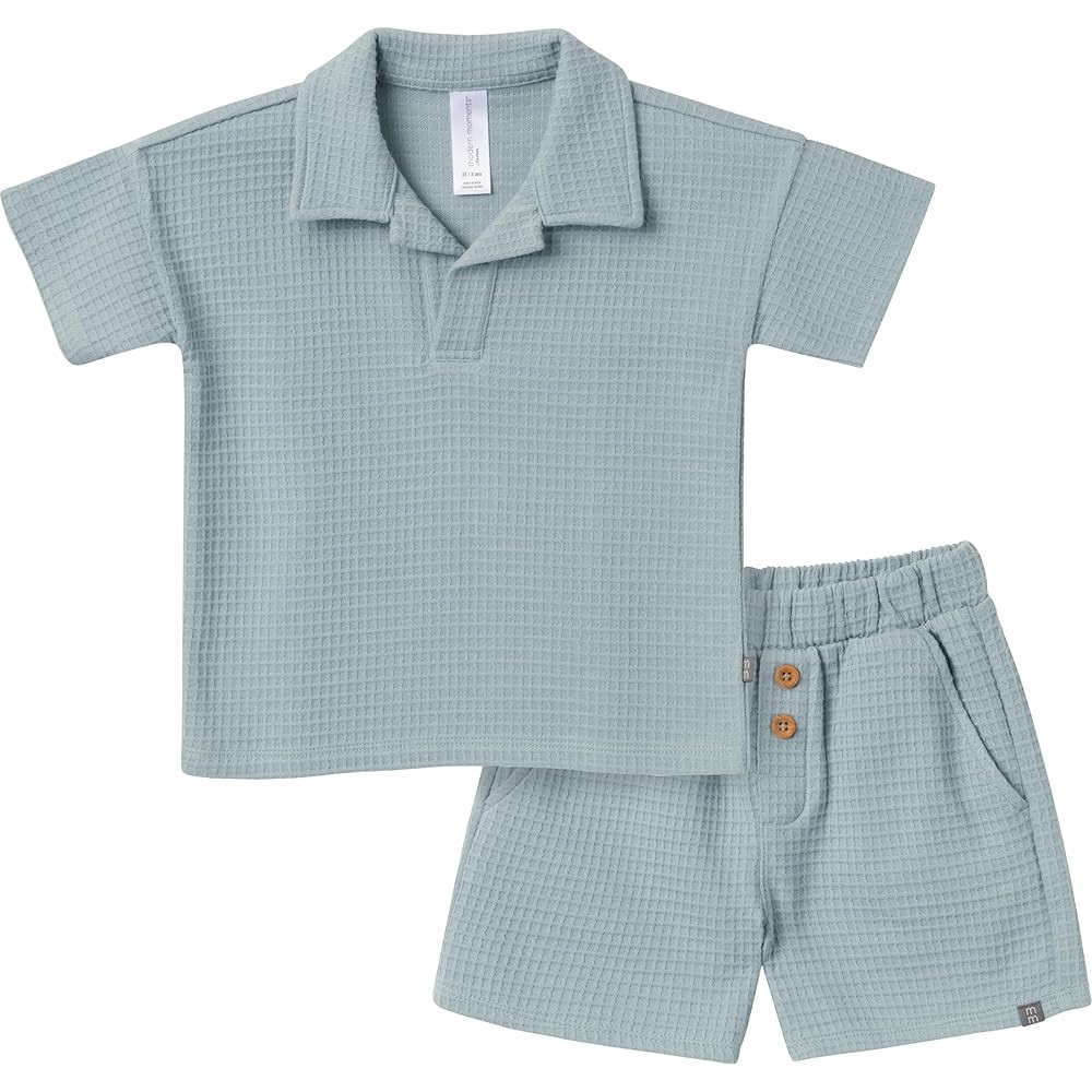 Modern Moments by Gerber baby-boys 2-piece Johny Collar Shirt & Short Set | Amazon (US)