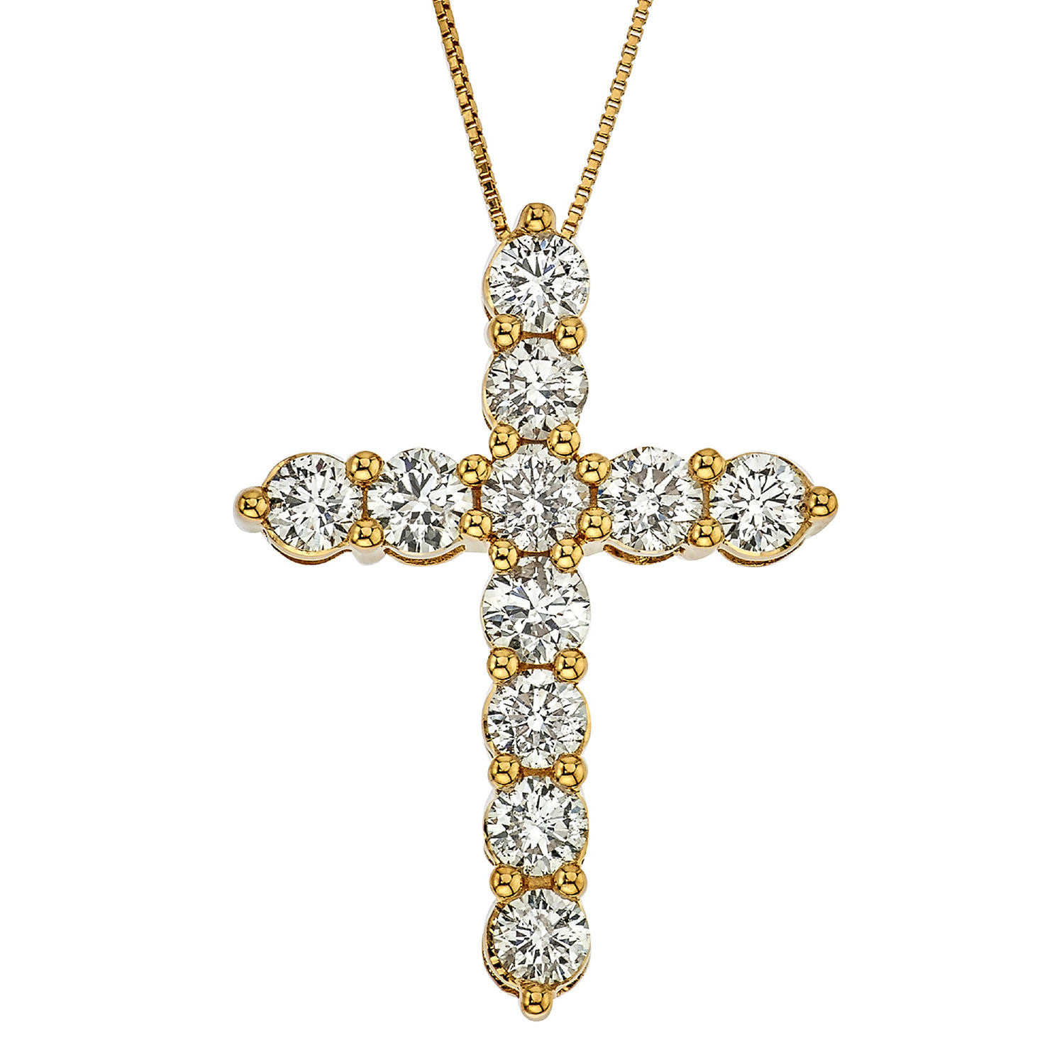 2.00 CT. T. W. Diamond Cross Pendant in 14K Yellow Gold:- Yellow Gold | Sam's Club