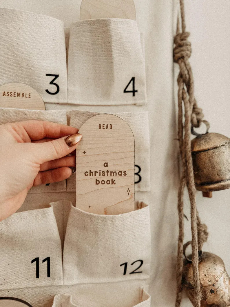 Wooden Christmas Advent Calendar Cards Christmas Countdown Activities Holiday Cheer Christmas Ide... | Etsy (US)