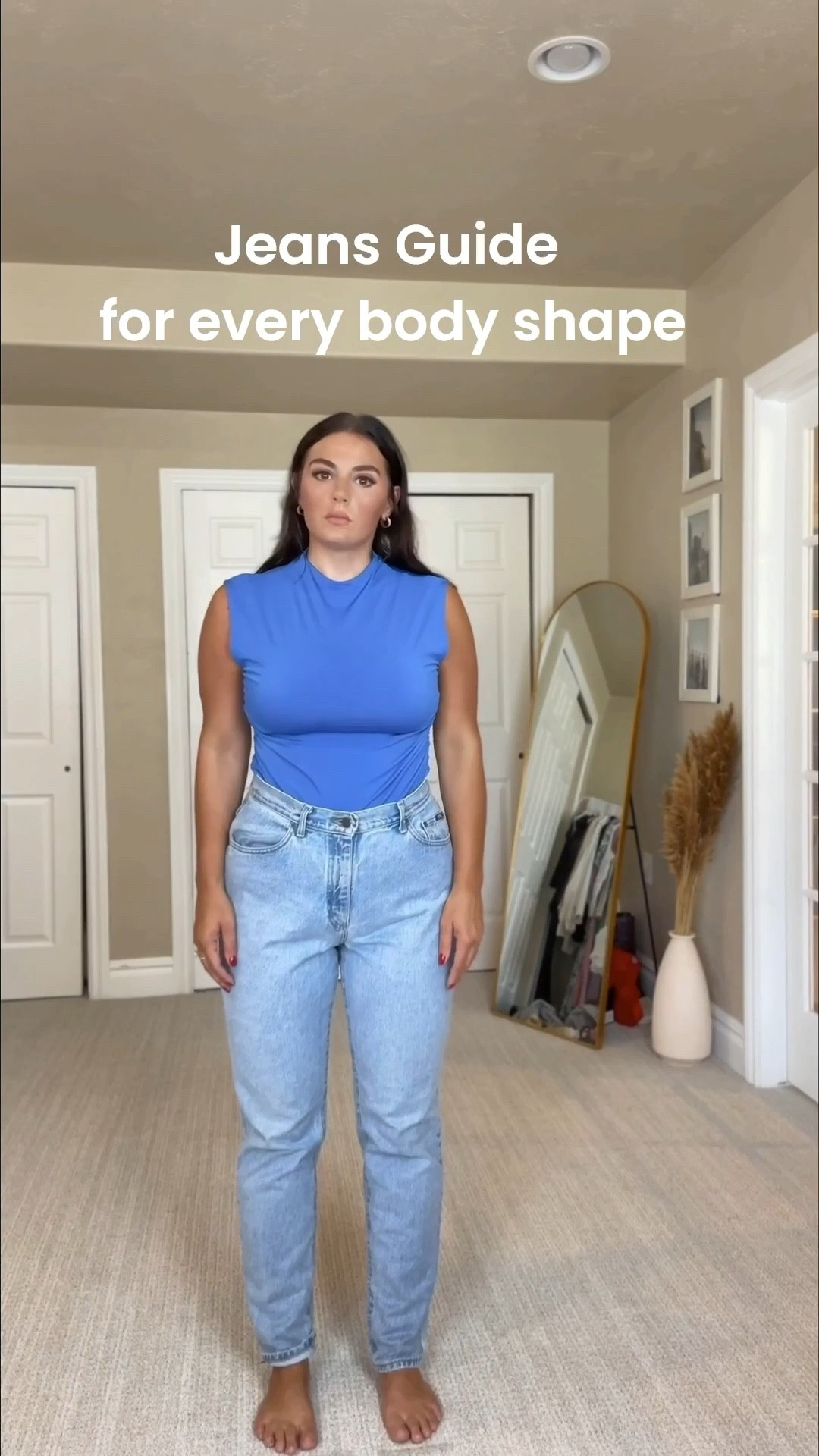 1. Apple Shape
Best: High-rise straight jeans or bootcut jeans.
Why: Balances midsection, lengthens legs
2. Pear Shape
Best: Wide-leg or bootcut jeans
Why: Evens out fuller hips and thighs
3. Hourglass Shape
Best: Skinny or slim straight jeans with stretch Why: Shows off curves while keeping balance
4. Rectangle Shape
Best: Boyfriend, mom jeans, barrel or flared styles.
Why: Creates the illusion of curves
5. Inverted Triangle Shape
Best: Wide-leg, barrel or relaxed fit jeans
Why: Adds volume to lower half for balance

#LTKStyleTip #LTKFindsUnder100 #LTKFindsUnder50
