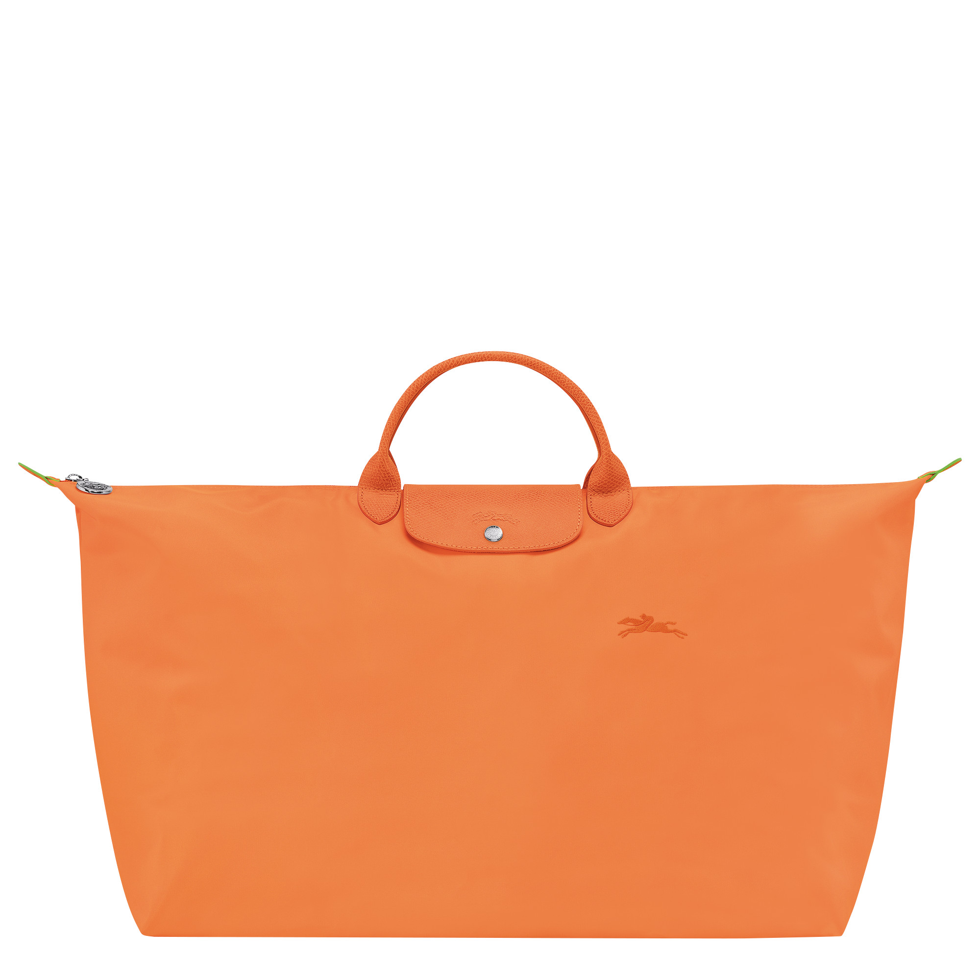 Le Pliage Green M Travel bag Orange - Recycled canvas | Longchamp US | Longchamp