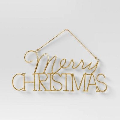 Metallic 'Merry Christmas' Wire Wall Décor Gold - Wondershop™ | Target