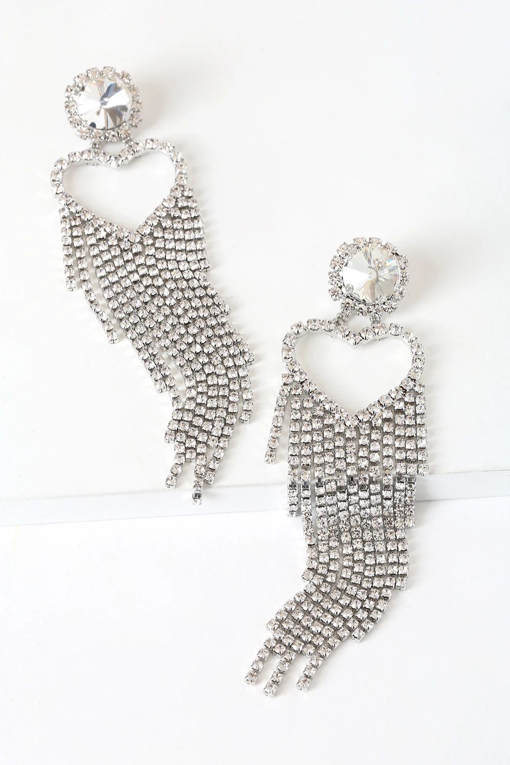 Don't Call Me Baby Silver Rhinestone Statement Earrings | Lulus (US)