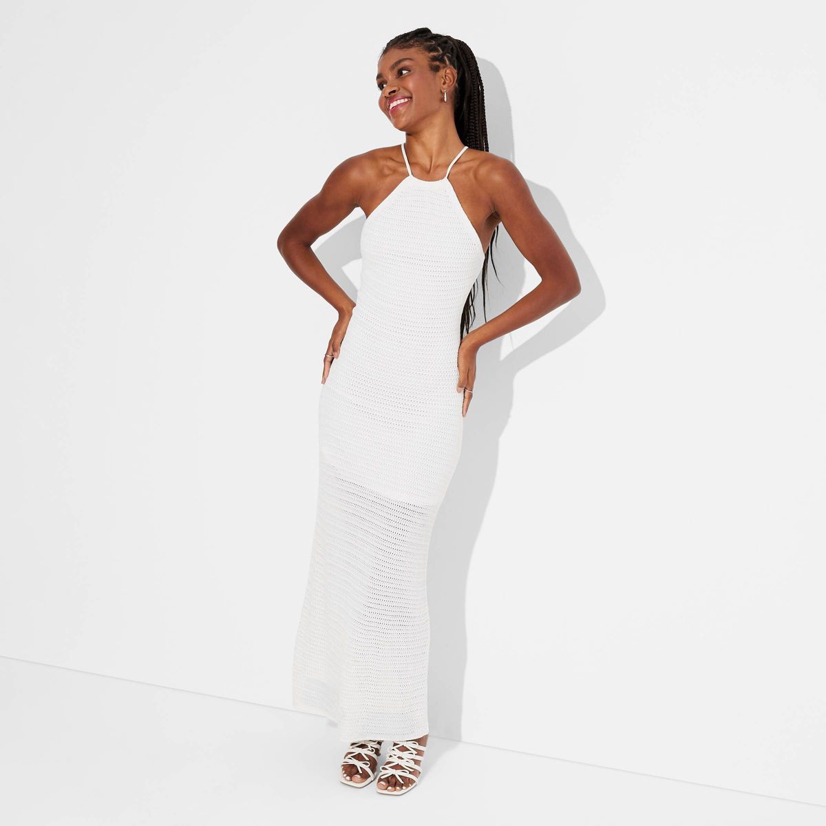 Women's Halter Sweater Maxi Dress - Wild Fable™ Off-White XS | Target
