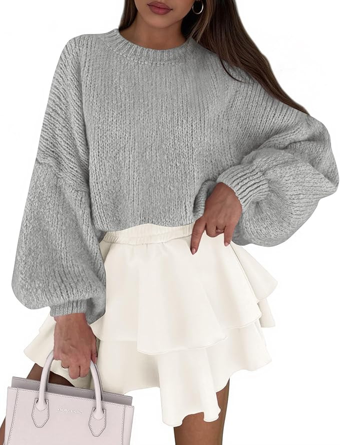 PRETTYGARDEN Sweaters for Women 2025 Fall Chunky Knit Long Sleeve Crew Neck Oversized Pullover To... | Amazon (US)