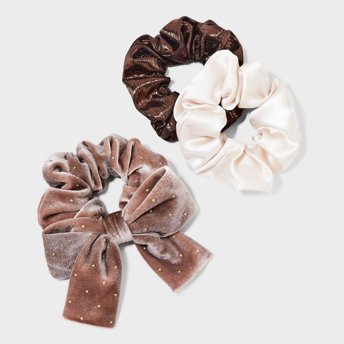 Textured Bow Hair Twister Set 3pc - A New Day™ Brown | Target