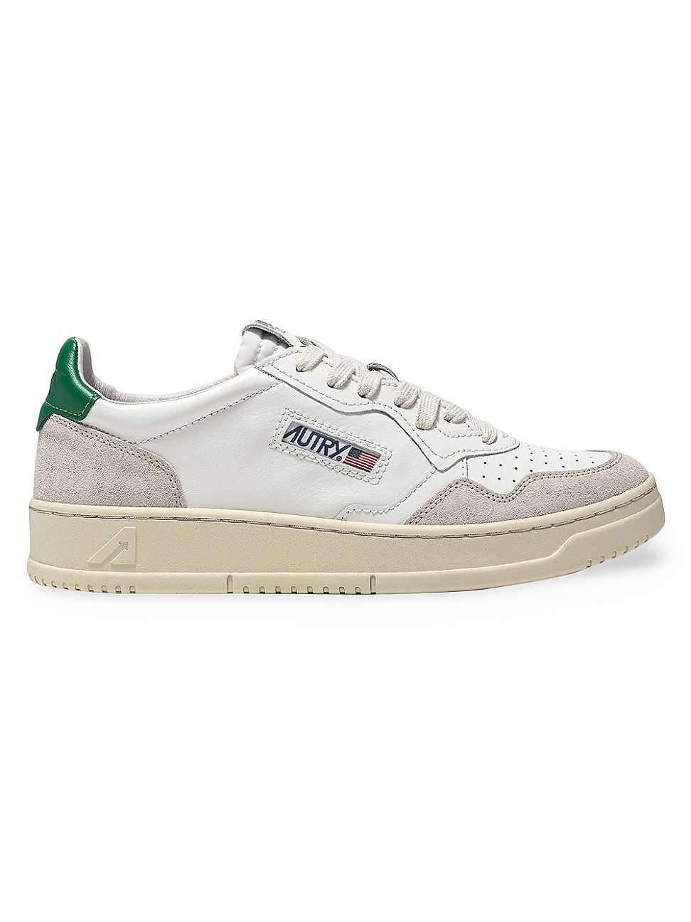Women's Medalist Low-Top Leather & Suede Sneakers - White Green - Size 5 - White Green - Size 5 | Saks Fifth Avenue