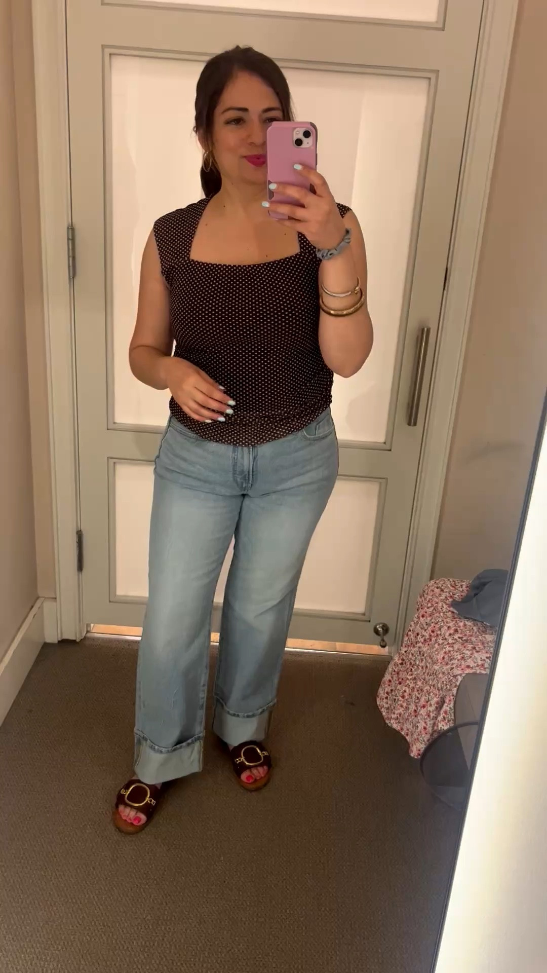 Seeing polka dots everywhere a great print and style for spring /Easter outfits wearing a size medium on sale for 50% off 

#LTKPetite #LTKSaleAlert