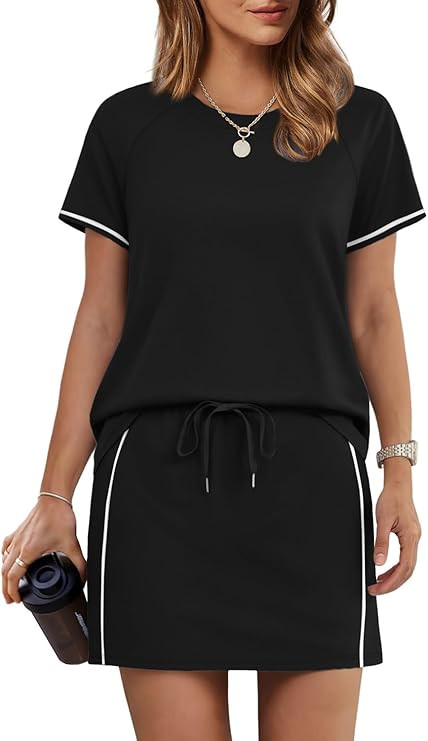 Sampeel 2 Piece Sets for Women Skirt Sets Summer Outfits Womens Clothing Set Travel Workout Skort... | Amazon (US)