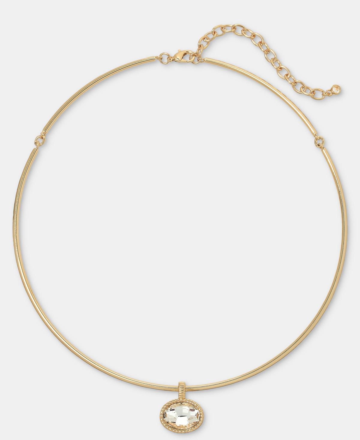 On 34th Crystal Structured Gold Tone Pendant Necklace, Macy's Exclusive - Gold | Macy's