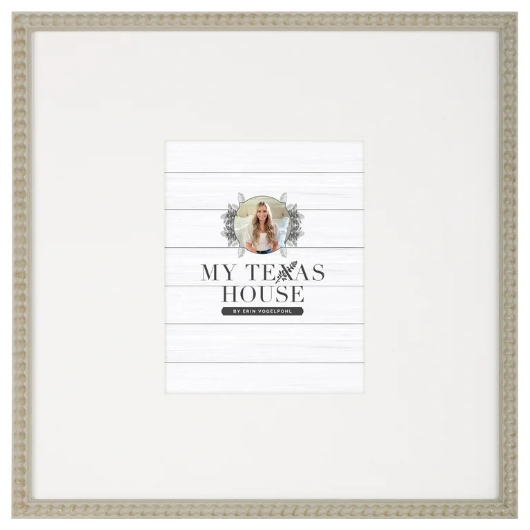 My Texas House Modern Farmhouse Gray Beaded 18x18 Tabletop Picture Frame with White Mat for 8x10 ... | Walmart (US)