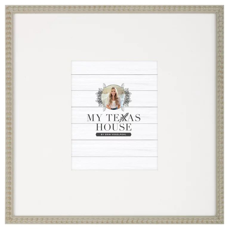 My Texas House Modern Farmhouse Gray Beaded 18x18 Tabletop Picture Frame with White Mat for 8x10 ... | Walmart (US)