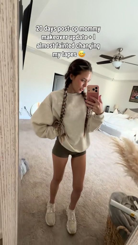 20 day mommy makeover update + the comfiest neutral outfit ever 🤍 this oatmeal heather Alo crew neck is SO good and I already know I’ll be living in it. Also linking my Align shorts, white On Clouds, and phone case because she’s cute.

#LTKmomlife #LTKActive #LTKootd