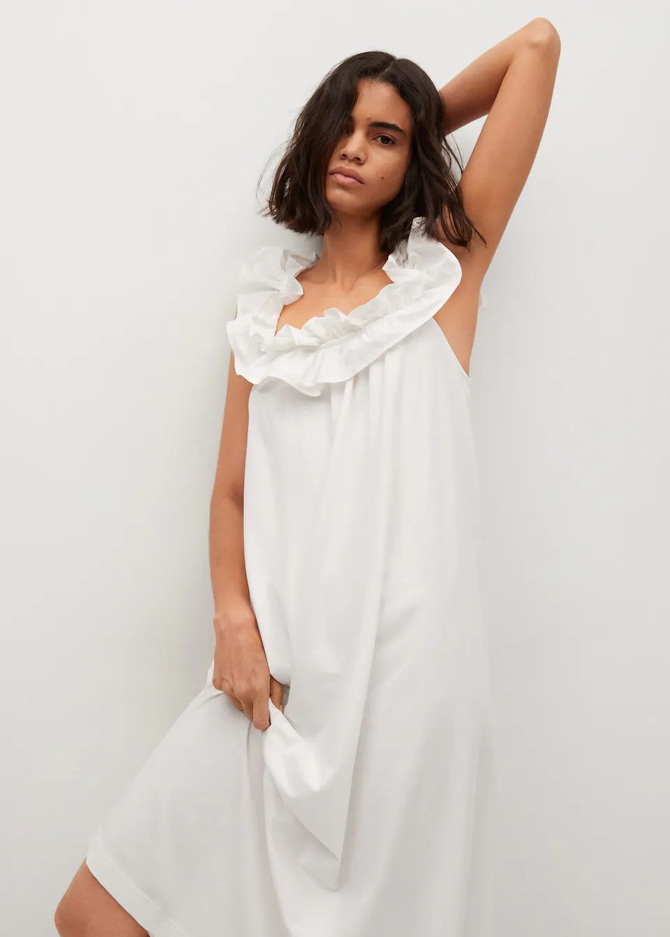 Frill cotton dress | MANGO (US)