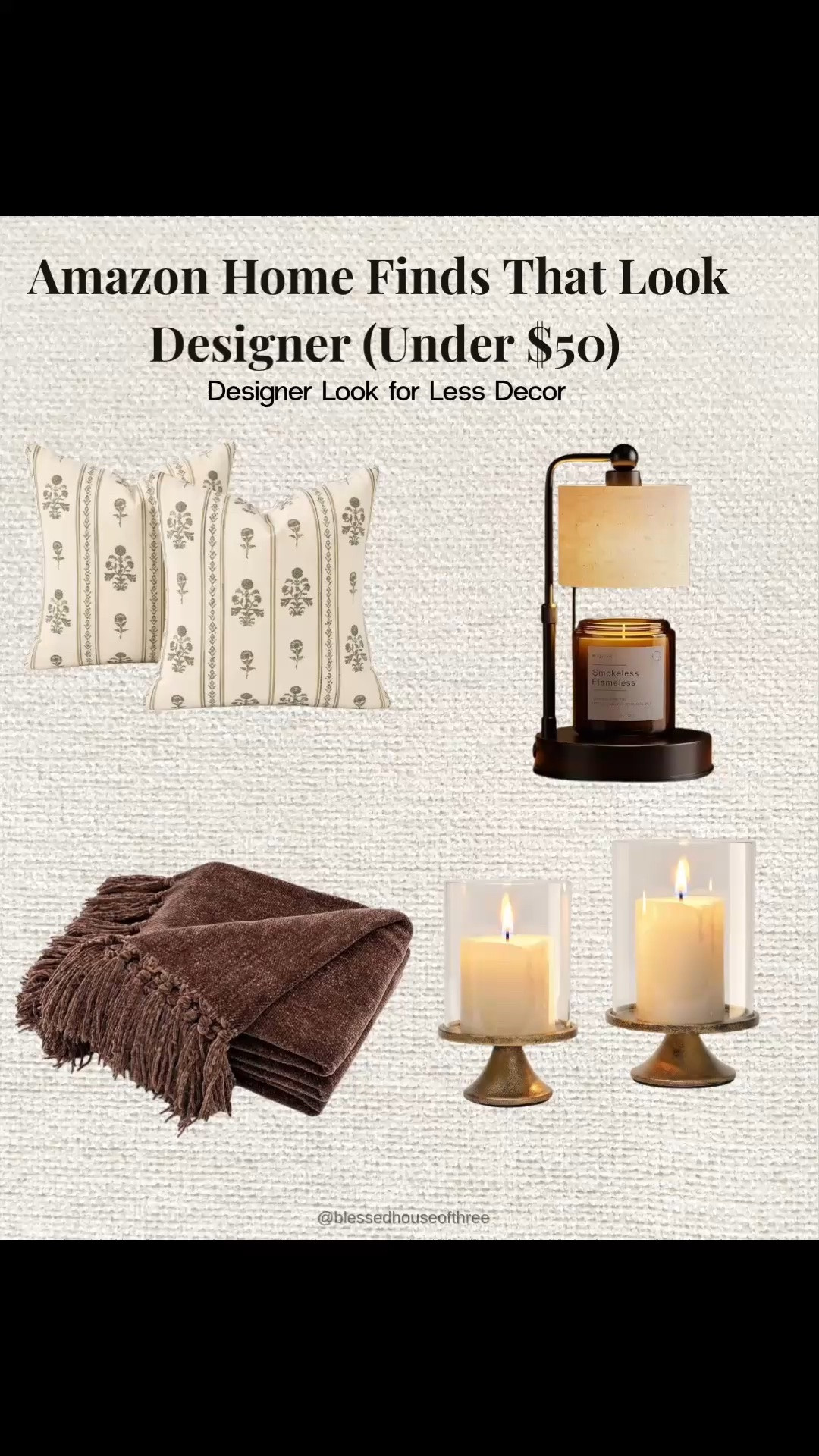Upgrade your home with these designer-inspired Amazon finds—all under $50. From beautiful decorative accents and cozy neutral textiles to lighting, artwork, and everyday styling pieces, these affordable home decor finds create a high-end look without the luxury price tag. If you love organic modern, transitional, and timeless neutral interiors, you’ll want to save these Amazon home favorites for your next home refresh.

#LTKHome #LTKSeasonal #LTKSaleAlert