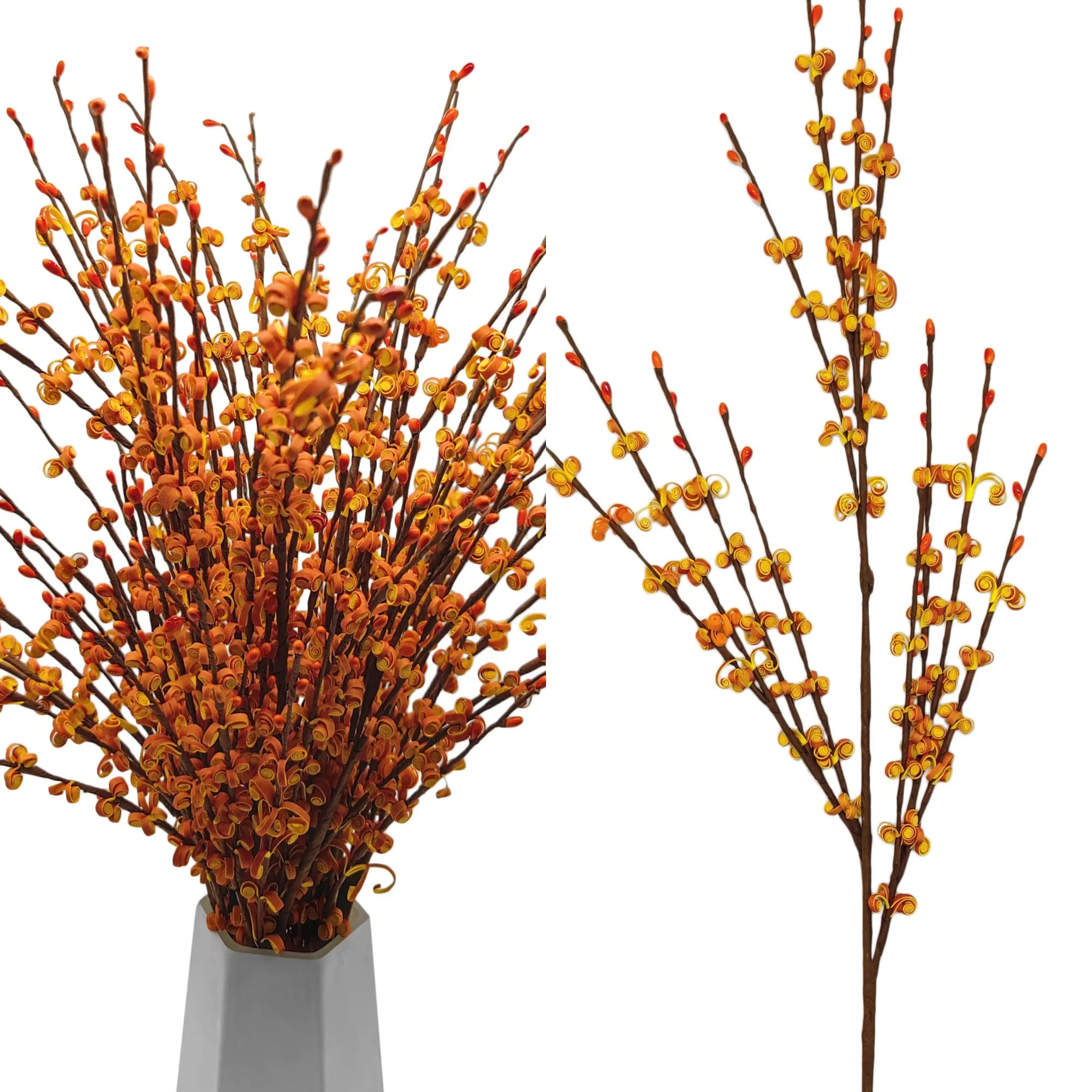 AOIZGMY 5 pcs artificial burnt orange jasmine fall floral stems 29 inch lifelike bouquet for vases home wedding Thanksgiving autumn decor one_size | Lowe's