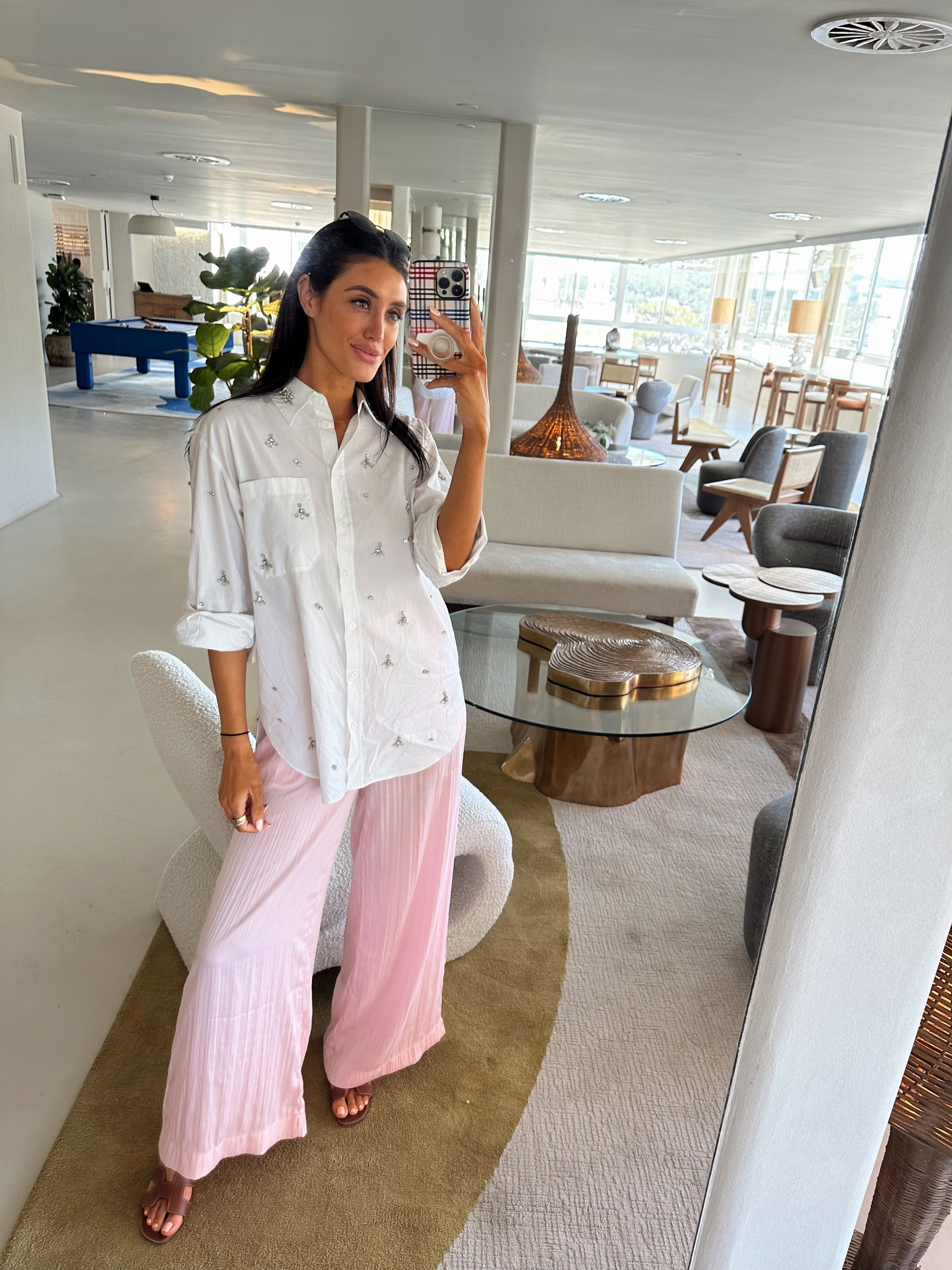 pink pants outfit

airport outfits, travel outfits, vacation outfits, jewel incrusted top, white button down, white button up, embellished button down shirt, jeweled top, pink wide leg pants, here's sandals, beach outfits, island outfits, Europe outfits, ibiza outfits, summer outfits, sandals
 

 #LTKSummerEdit #LTKFindsUnder100 #LTKTravel