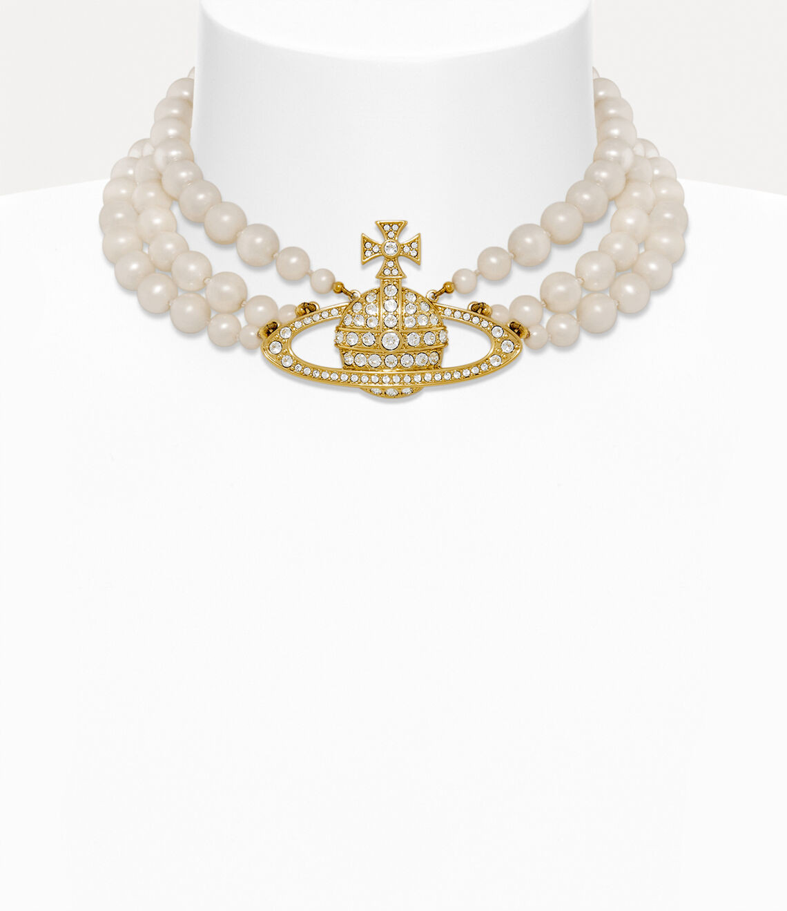 Three row pearl bas relief choker | Vivienne Westwood