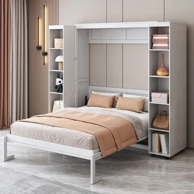 Queen Murphy Bed With Storage Doors | Wayfair North America