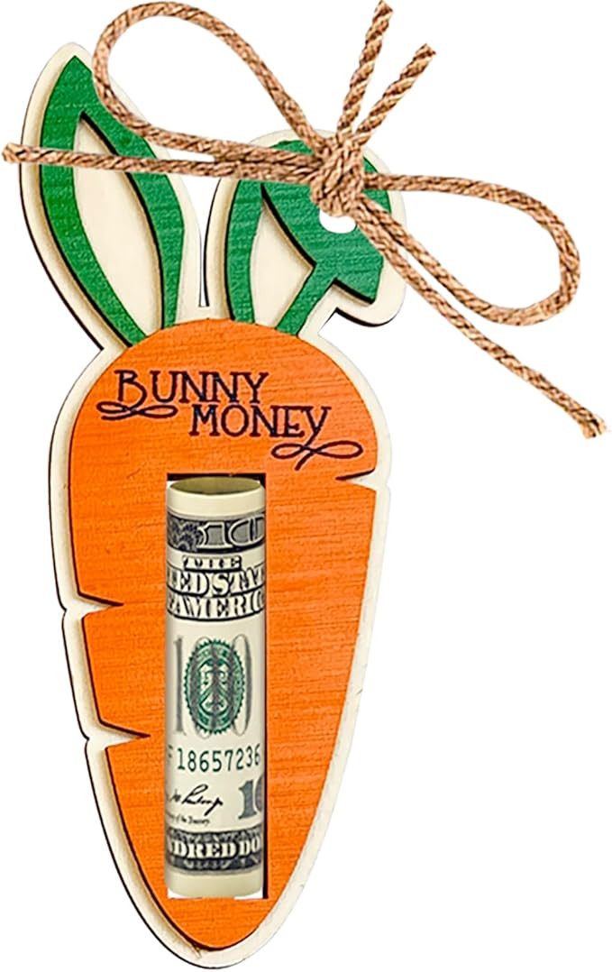 Easter Bunny Money Holder Carrot for Cash Gift,Cards Holder Basket Tag,Stuffers for Toddler,Kids,... | Amazon (US)