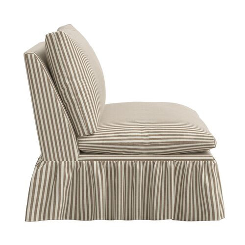 Thelma Ruffle Settee, Jane Stripe | One Kings Lane