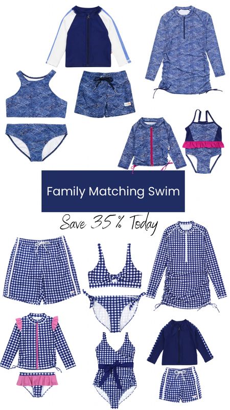 Family Matching swim with spf build in.  Find options from babies to big kids and adults too 

#LTKfamily #LTKkids #LTKsalealert