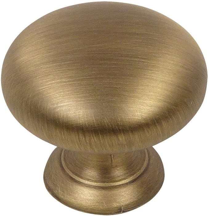 Cosmas 10 Pack 4950BAB Brushed Antique Brass Cabinet Hardware Round Mushroom Knob - 1-1/4" Diamet... | Amazon (US)