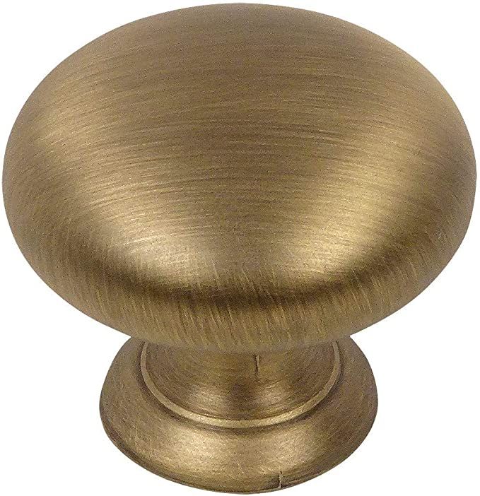 Cosmas 10 Pack 4950BAB Brushed Antique Brass Cabinet Hardware Round Mushroom Knob - 1-1/4" Diamet... | Amazon (US)