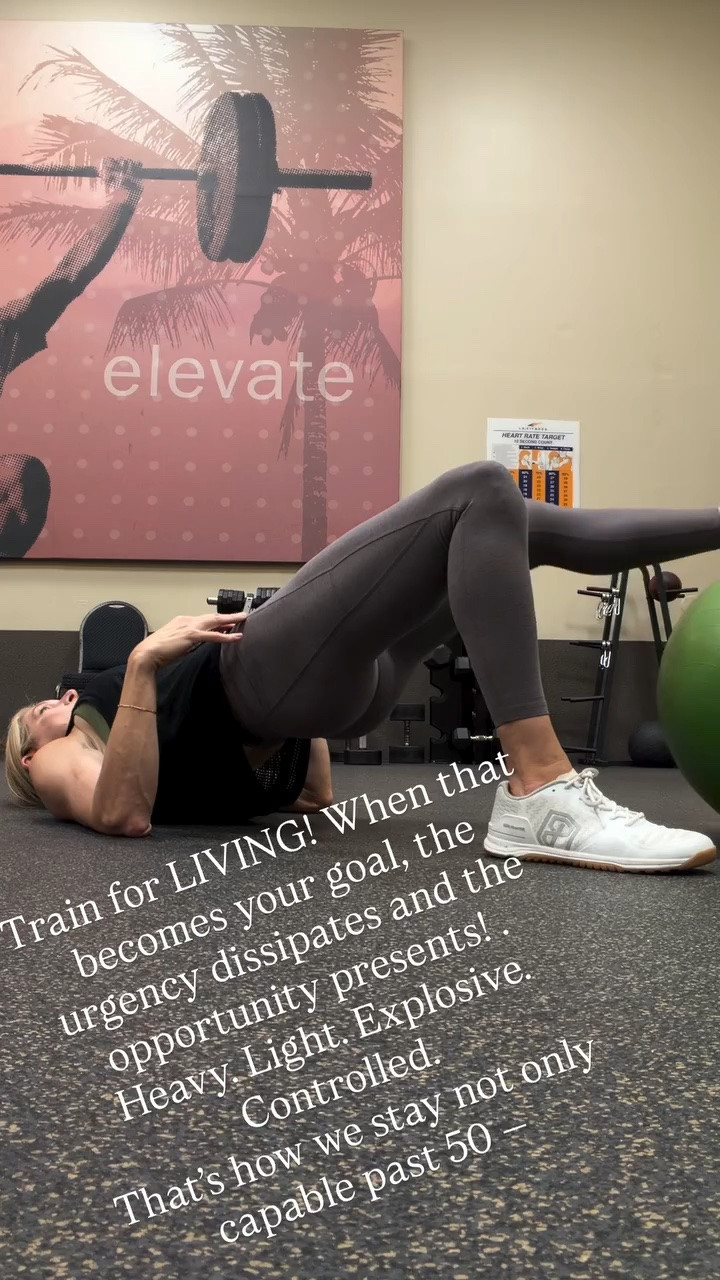 Train for LIVING! When that becomes your goal, the urgency dissipates and the opportunity presents! 
Heavy. Light. Explosive. Controlled.
That’s how we stay not only capable past 50 —

#LTKfitnessgoals #LTKActive #LTKselfcare
