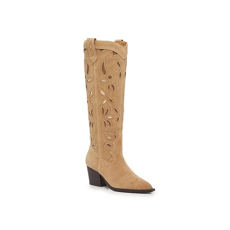 Crown Vintage Sadie Wide Calf Cowboy Boot | Women's | Light Brown | Size 8.5 | Boots | DSW