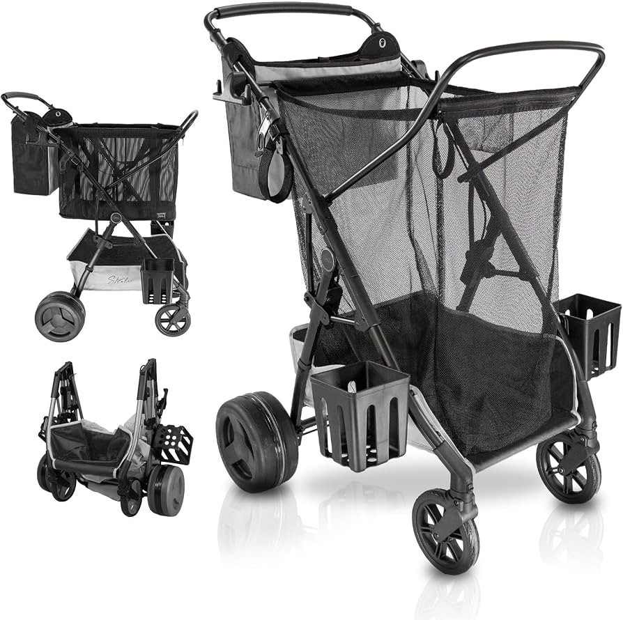 Strolee Large Wheeled Collapsible Beach Cart for Soft Sand, Shopping, Camping & Garden- Lightweig... | Amazon (US)
