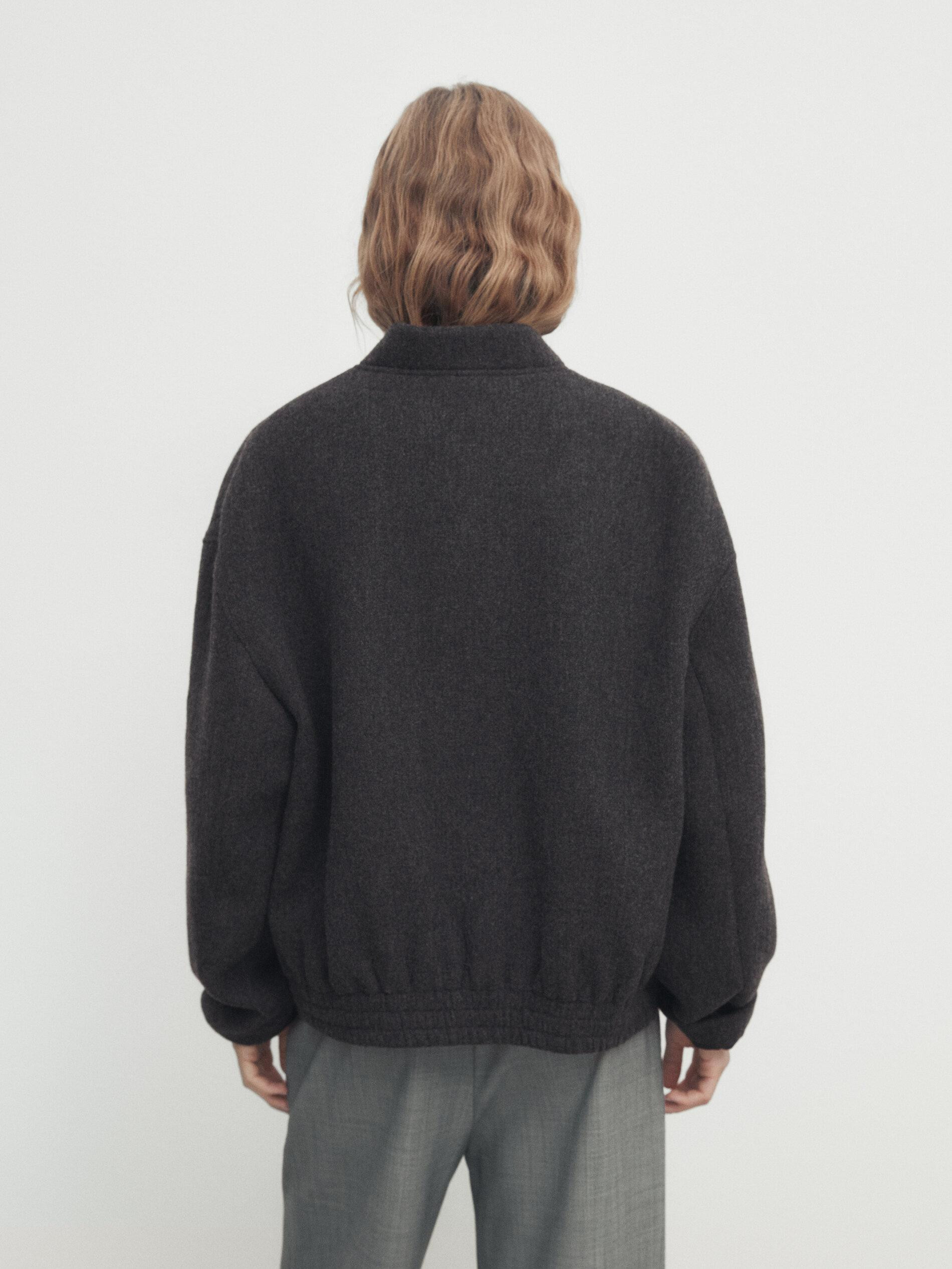 Wool blend bomber jacket | Massimo Dutti UK