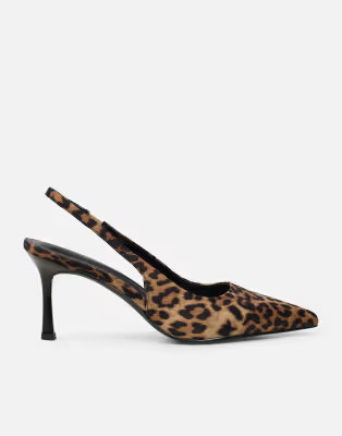 SIMMI Shoes Liorra leopard sling back court shoes in leopard | ASOS | ASOS (Global)