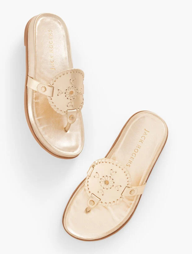 Jack Rogers® Collins Leather Sandals - Metallic | Talbots