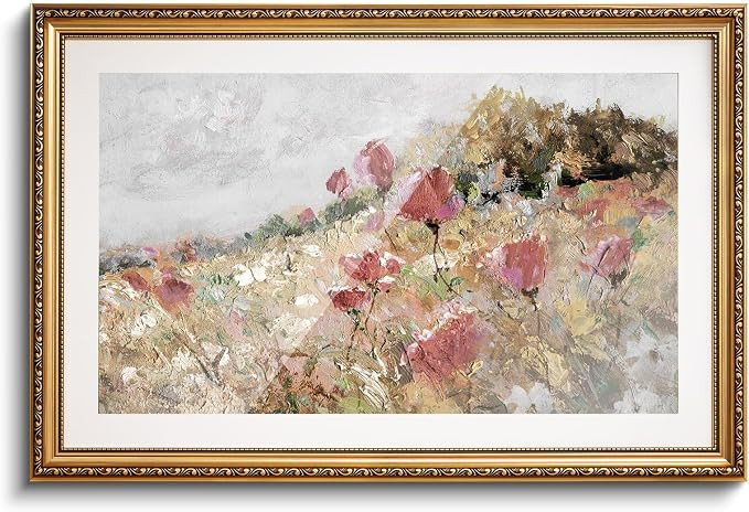 VIYYIEA Gold Framed Large Wall Art Canvas Print Home Decor Flower Art Vintage Botanical Print Far... | Amazon (US)