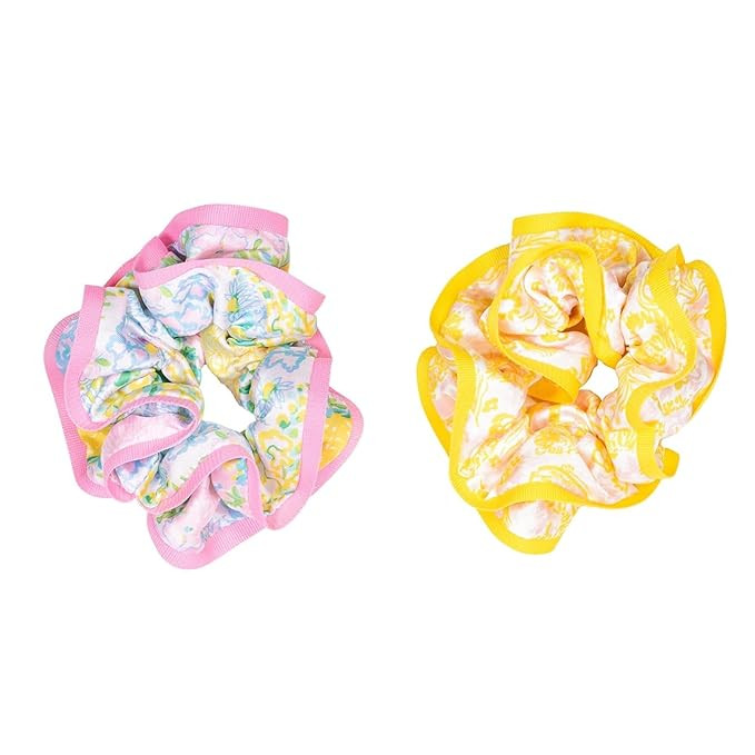 Lilly Pulitzer Hair Scrunchies for Thin or Thick Hair, Cute Ruffled Hair Ties for Women, Set of 2... | Amazon (US)