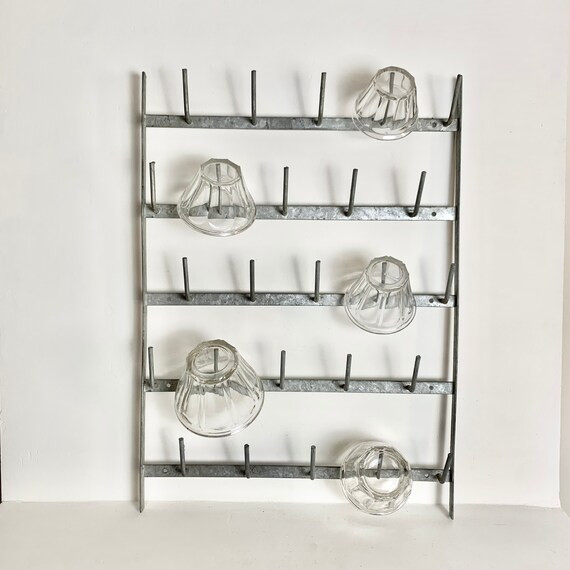 French Antique Zinc Bottle Drying Rack  Rare Flat Wall Mount - Etsy | Etsy (US)