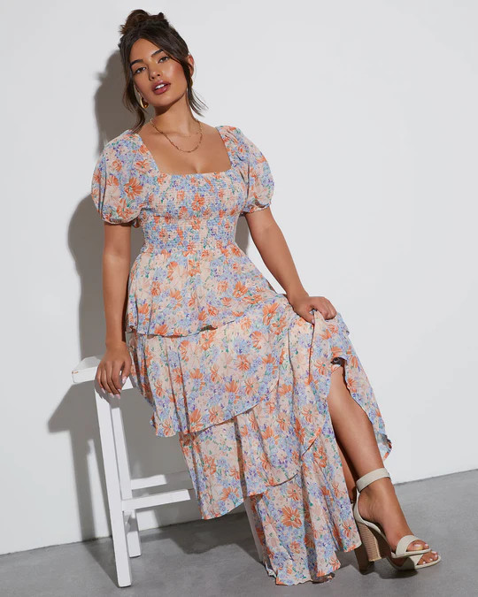Blooming Beauty Tiered Floral Maxi Dress | VICI