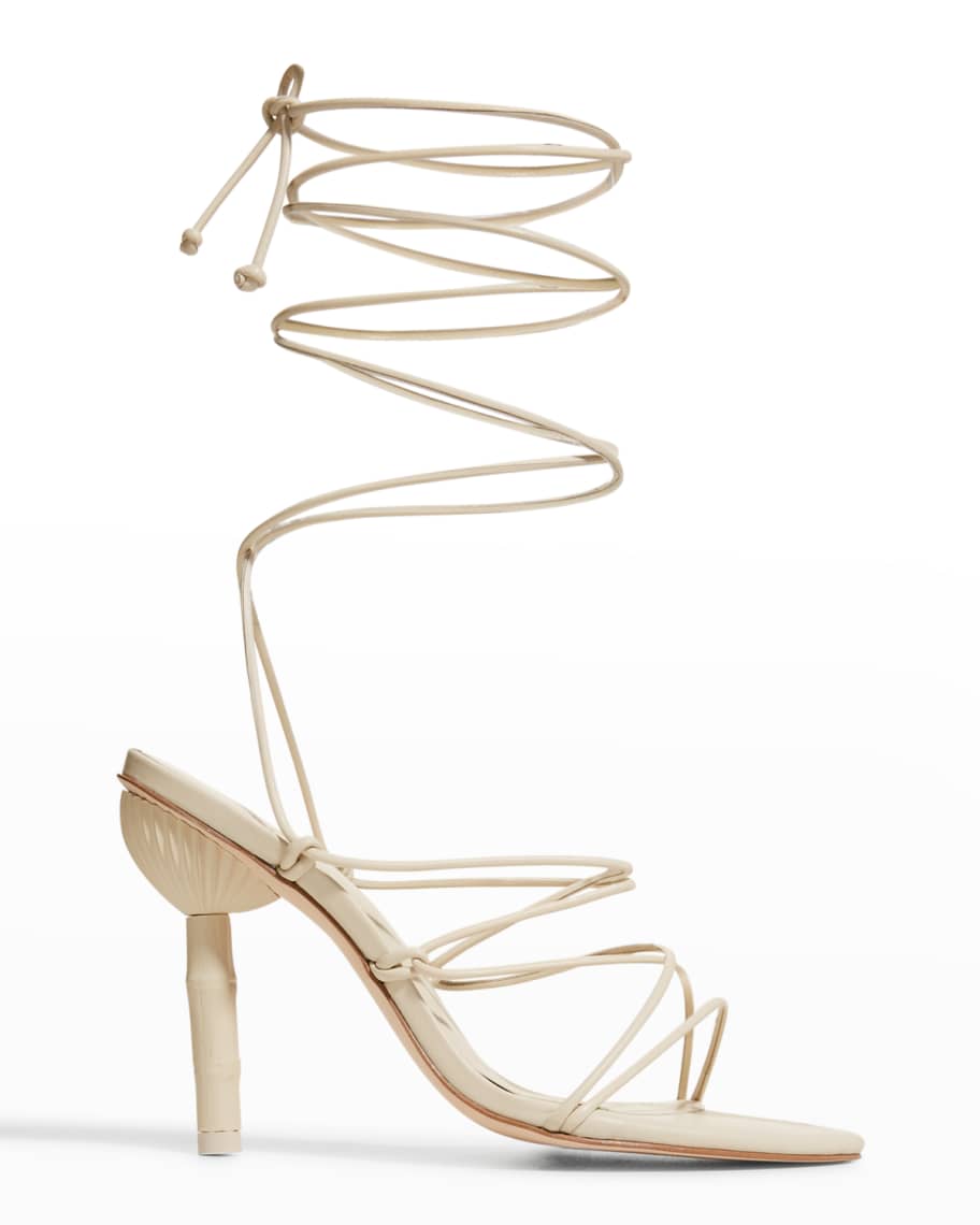 Cult Gaia Soleil Strappy Leather Ankle-Wrap Sandals | Neiman Marcus