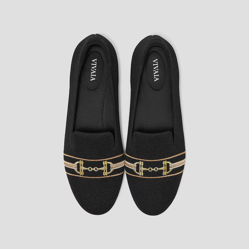 Round-Toe Embroidered Loafers (Audrey) | VIVAIA