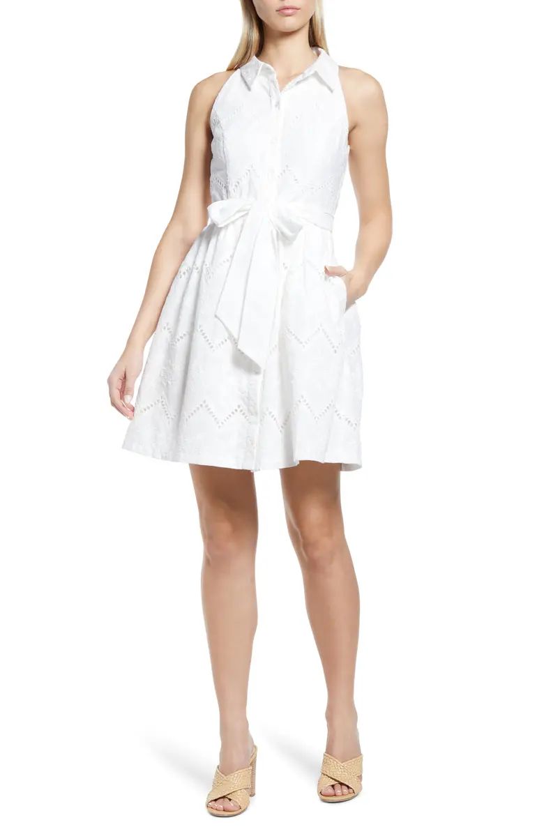 Cotton Eyelet Sleeveless Shirtdress | Nordstrom Rack