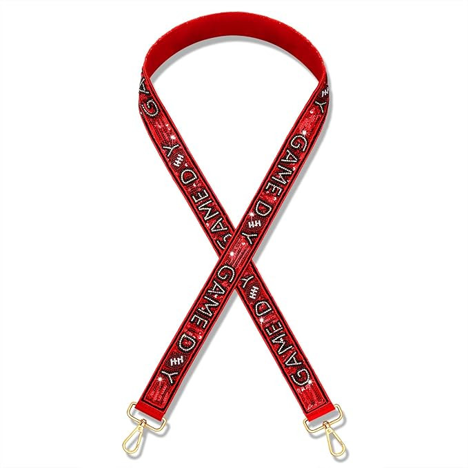 YAHPERN Beaded Purse Straps Game Day Purse Strap Replacement Sequin Crossbody Football Purse Stra... | Amazon (US)